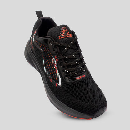 Black branded sports shoes for men