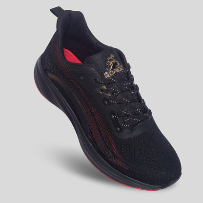 Black branded sports shoes for men