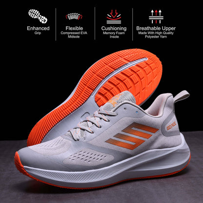 Bright grey sports shoes for men